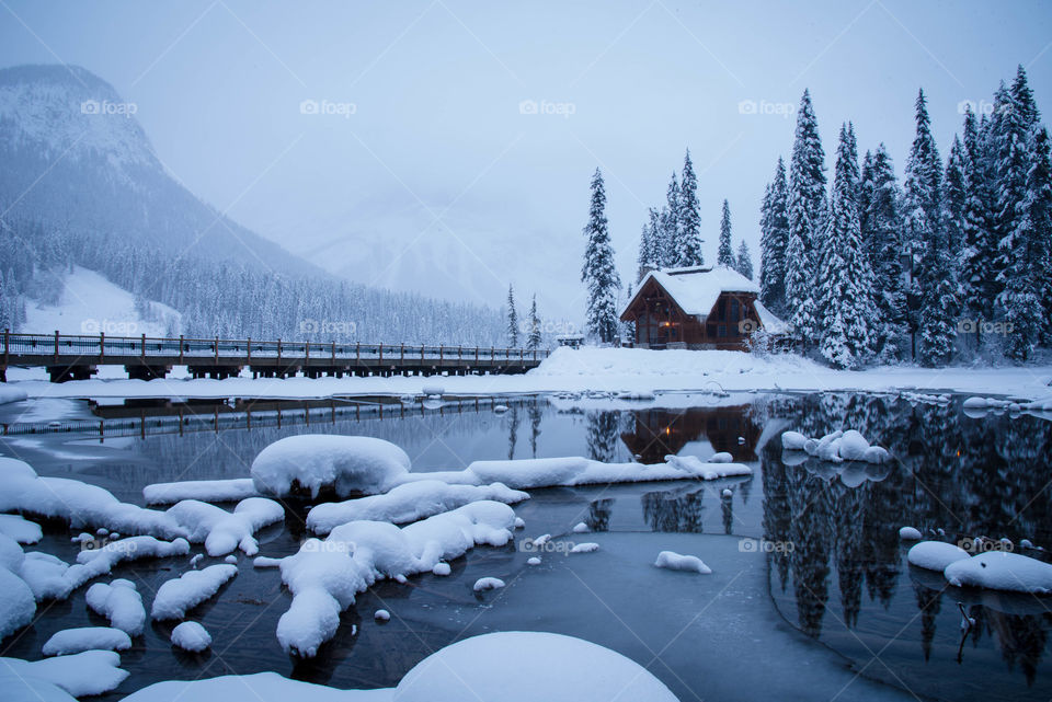 Emerald Lake log cabin in British Columbia Canada