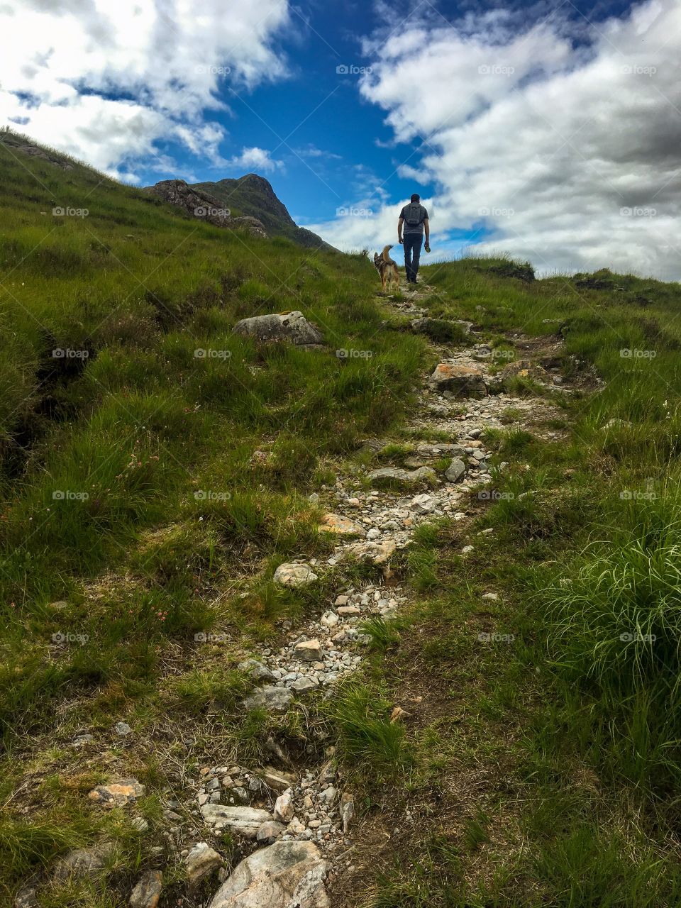 hiker on the highlands Landscape Kyle Glenshiel 