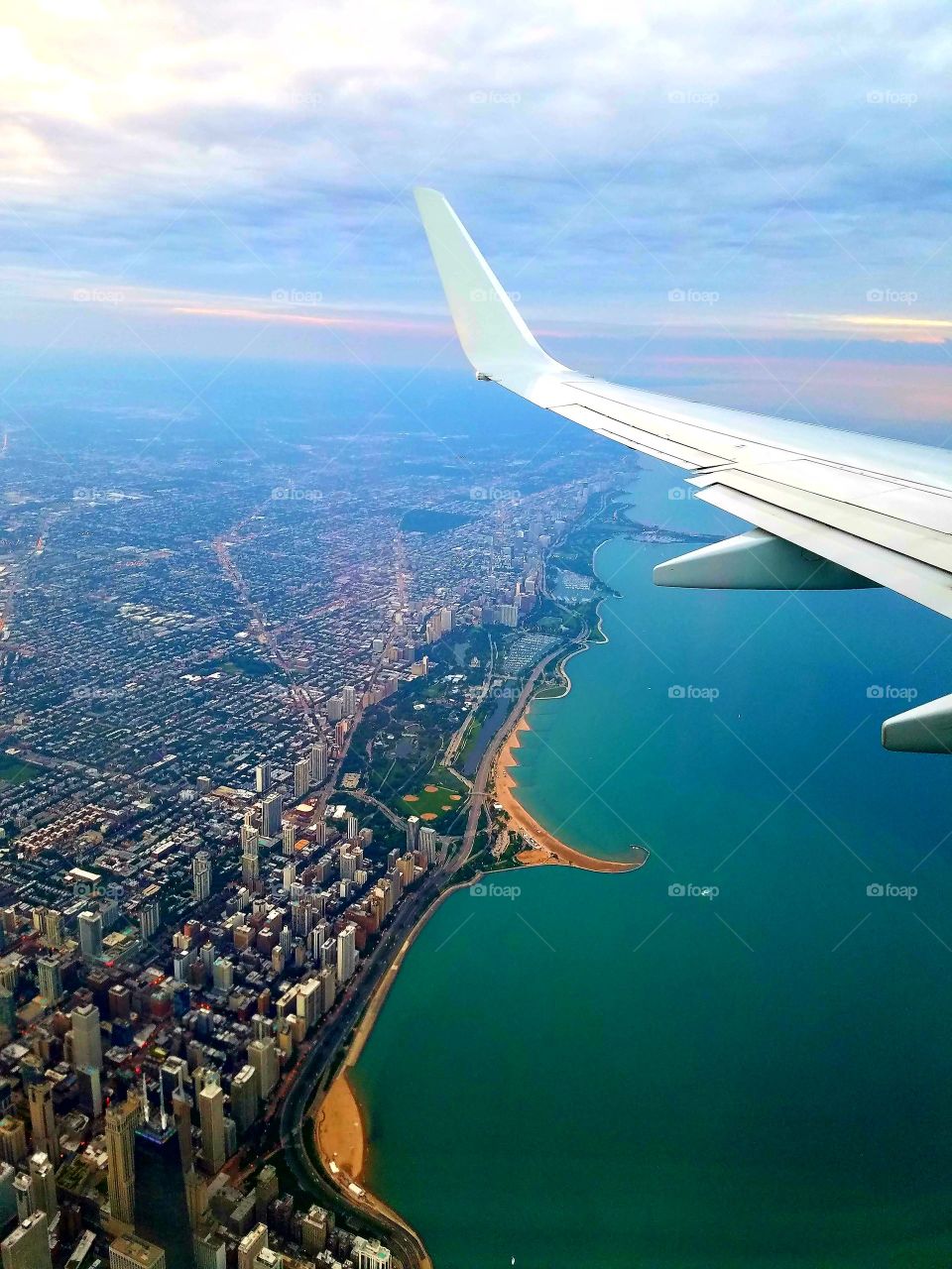 Chicago view from the airplane