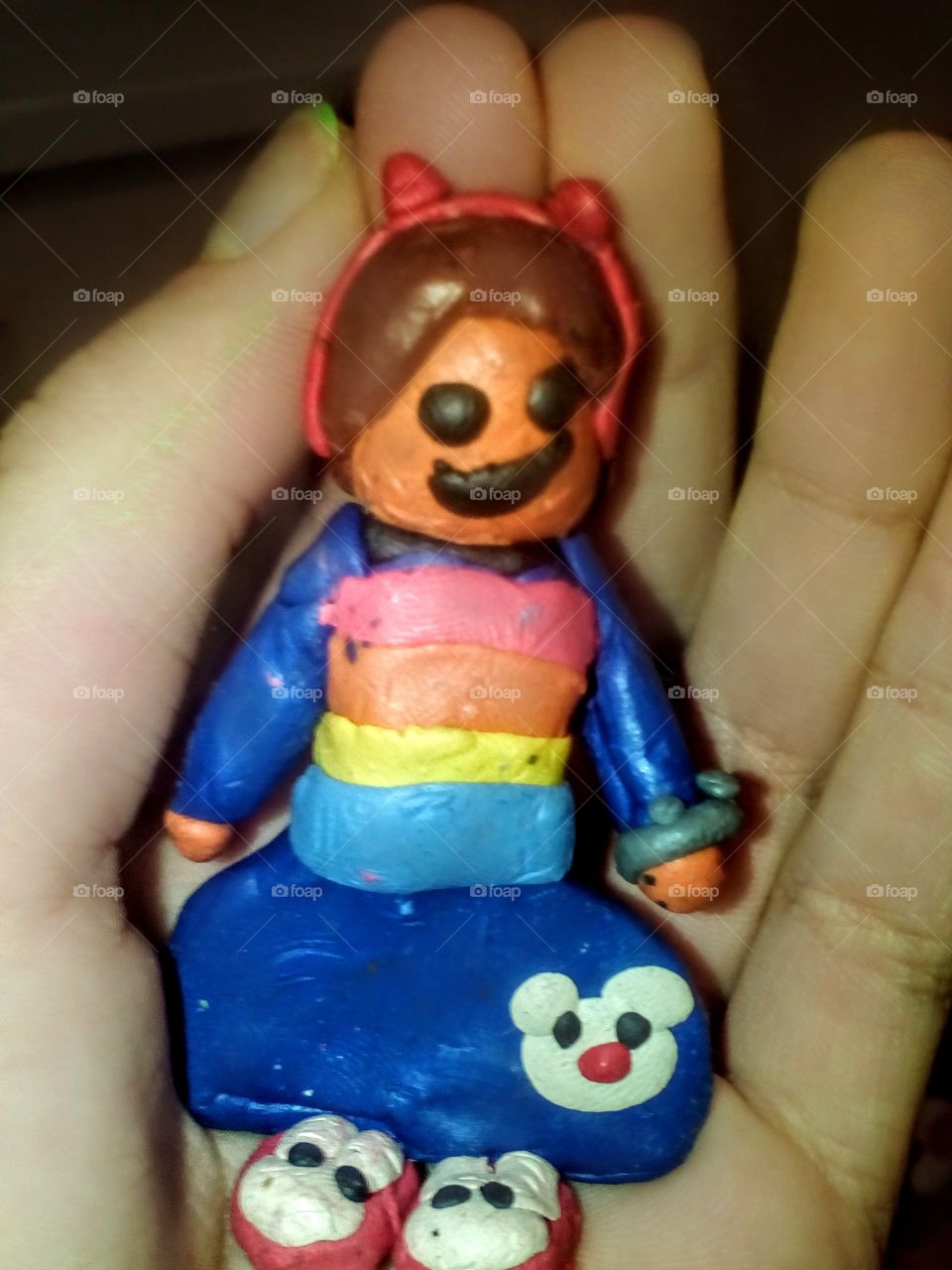 children's creativity. plasticine doll