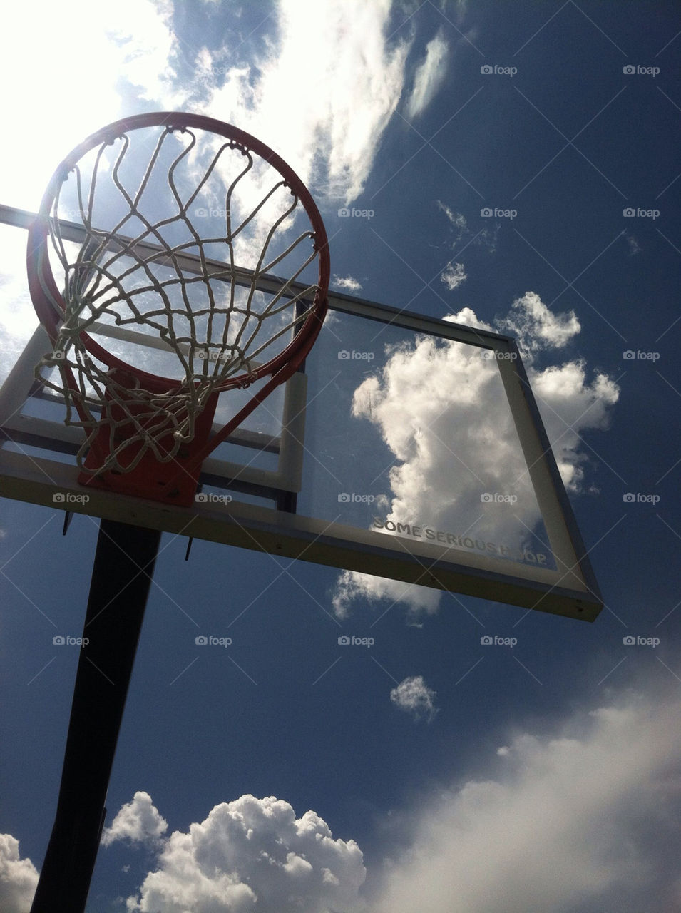 sky blue clouds basketball by rdotkraz