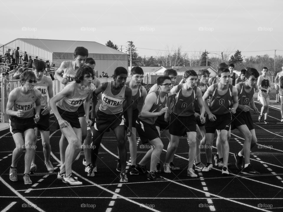 Group Together, People, Athlete, Track And Field, Adult