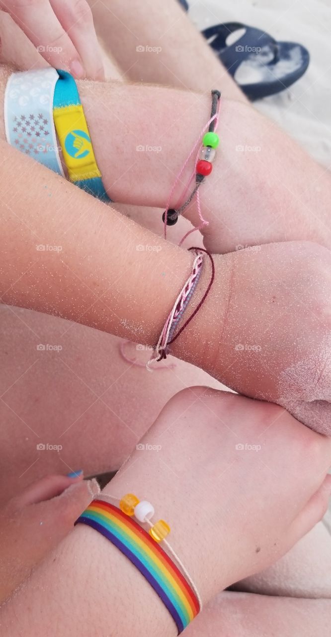 friendship bracelets at beach music festival