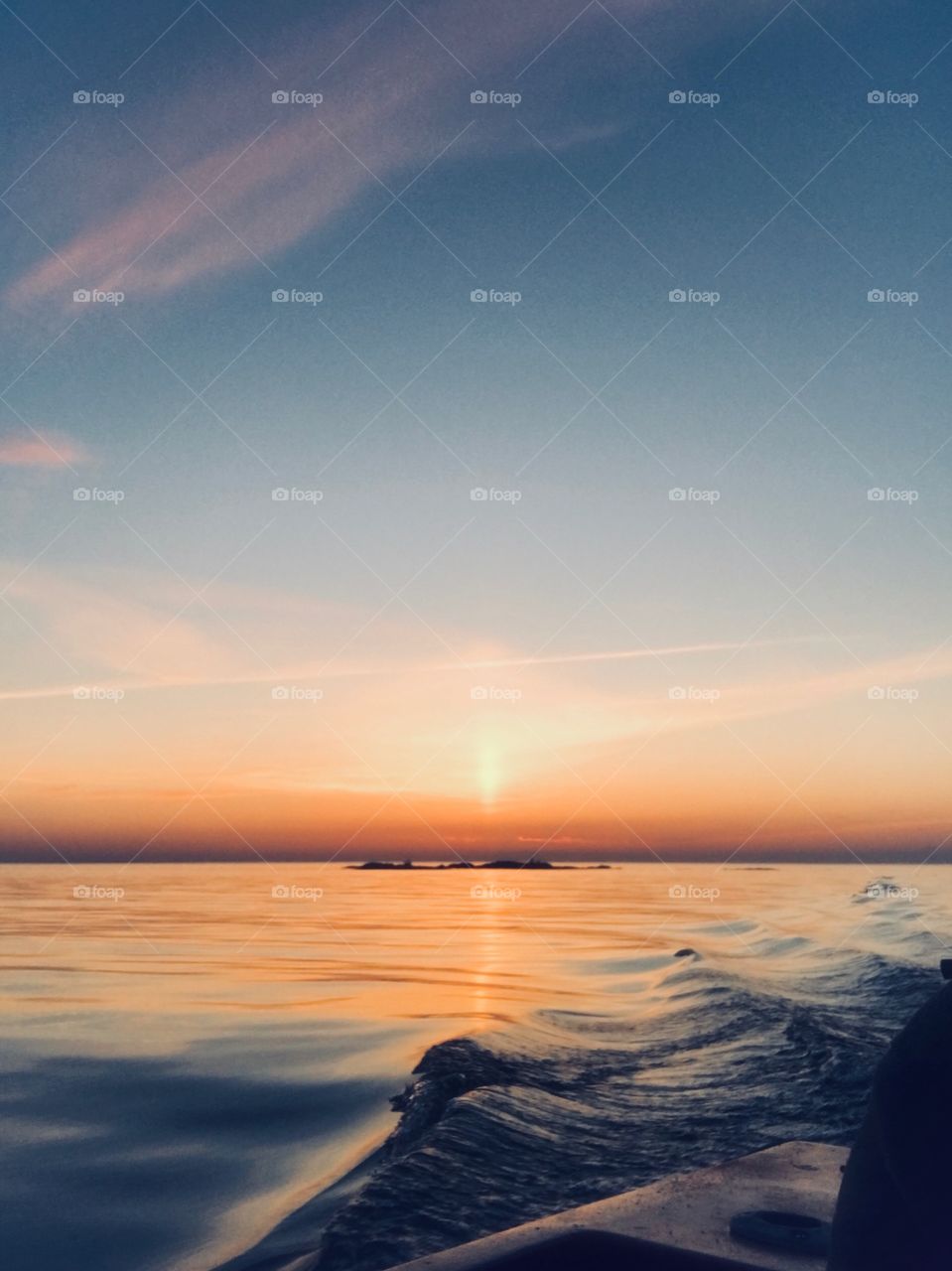 Sunset lake Vänern Sweden