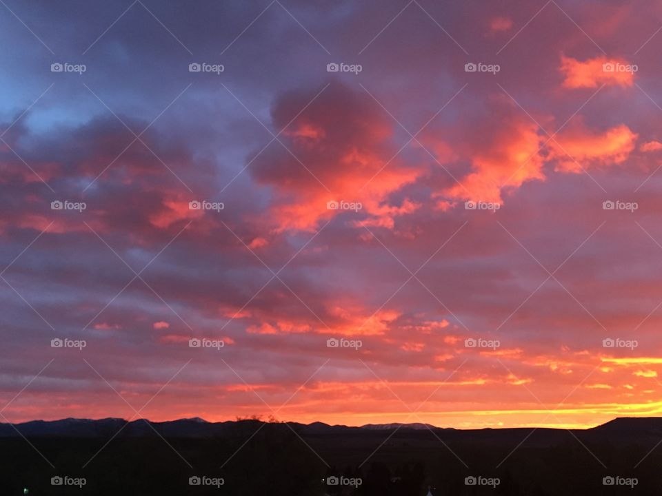 Dramatic Sunset over Central Mountains, Rockland, ID #1
