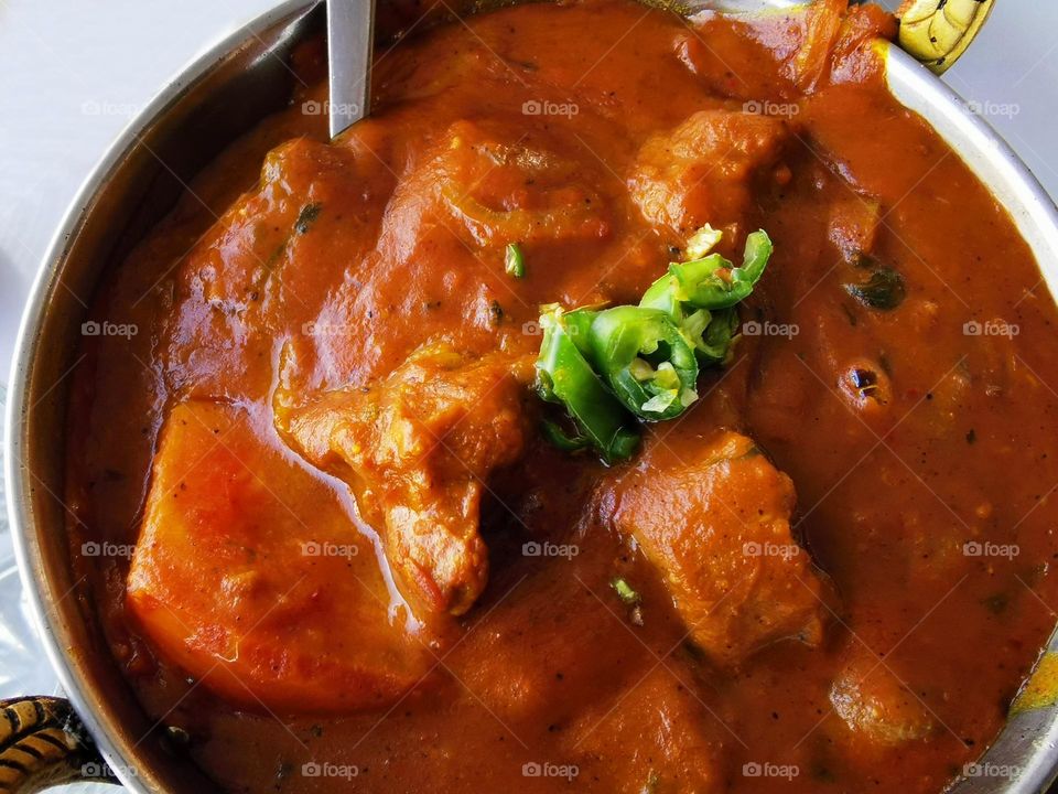 Lamb vindaloo. Traditional Indian curry.