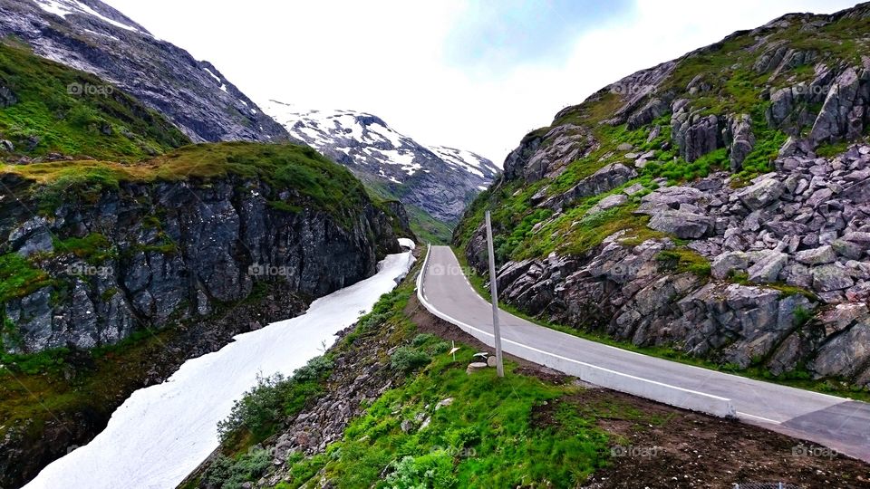 Scenic view of road and mountain