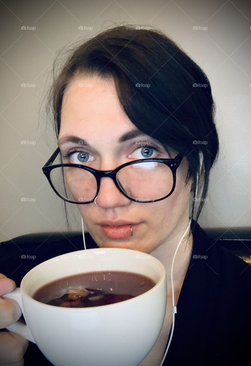 Drinking tea