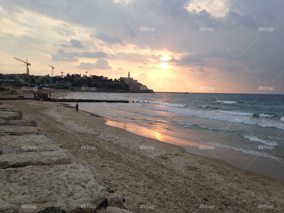 Sunset over Yafo, Israel