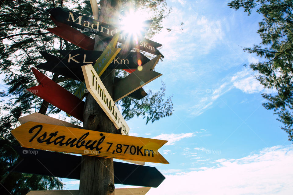 Direction on the beach 
