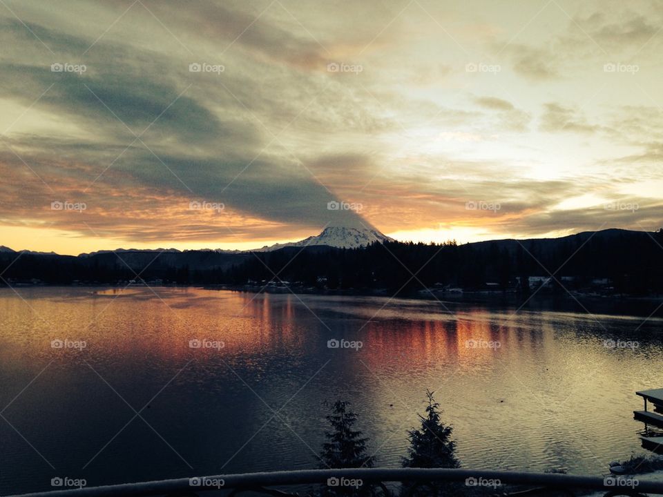 Clouds on the mountain.