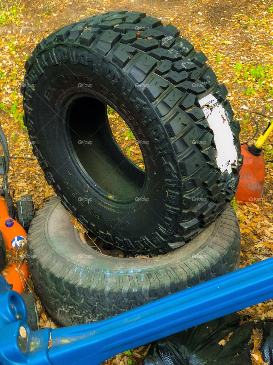 Old and New truck tire