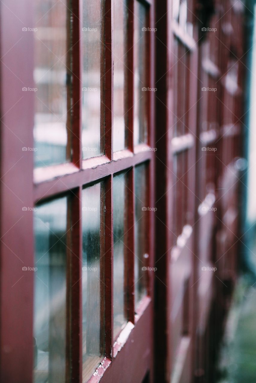 Rustic old glass windows 