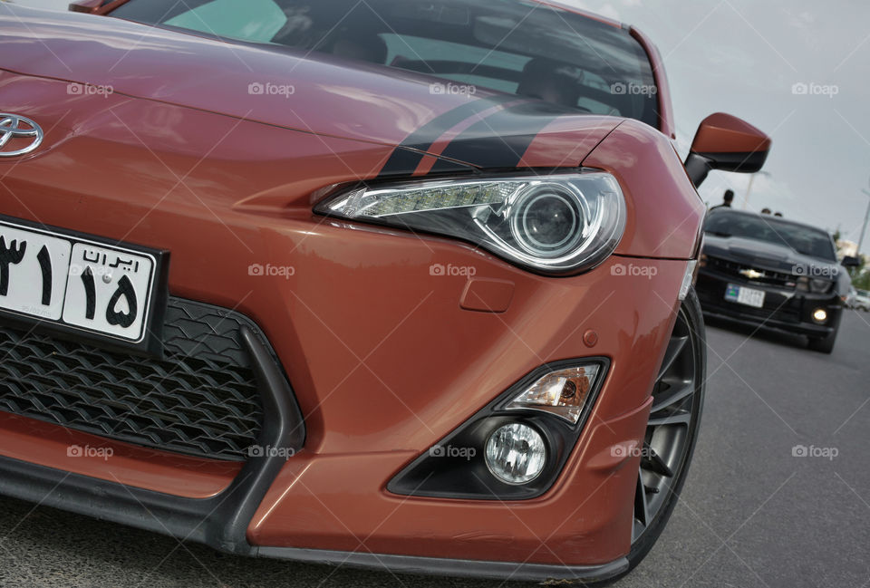 copper Toyota GT 86 headlight