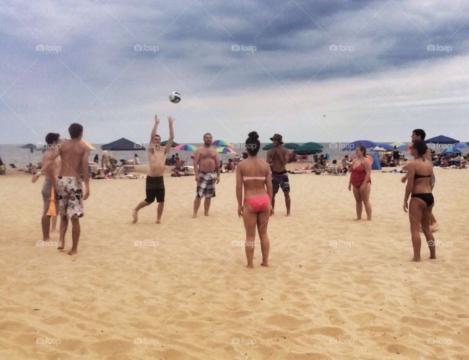 Meeting new friends on the beach