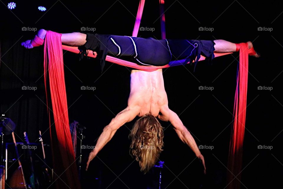Aerialist performing