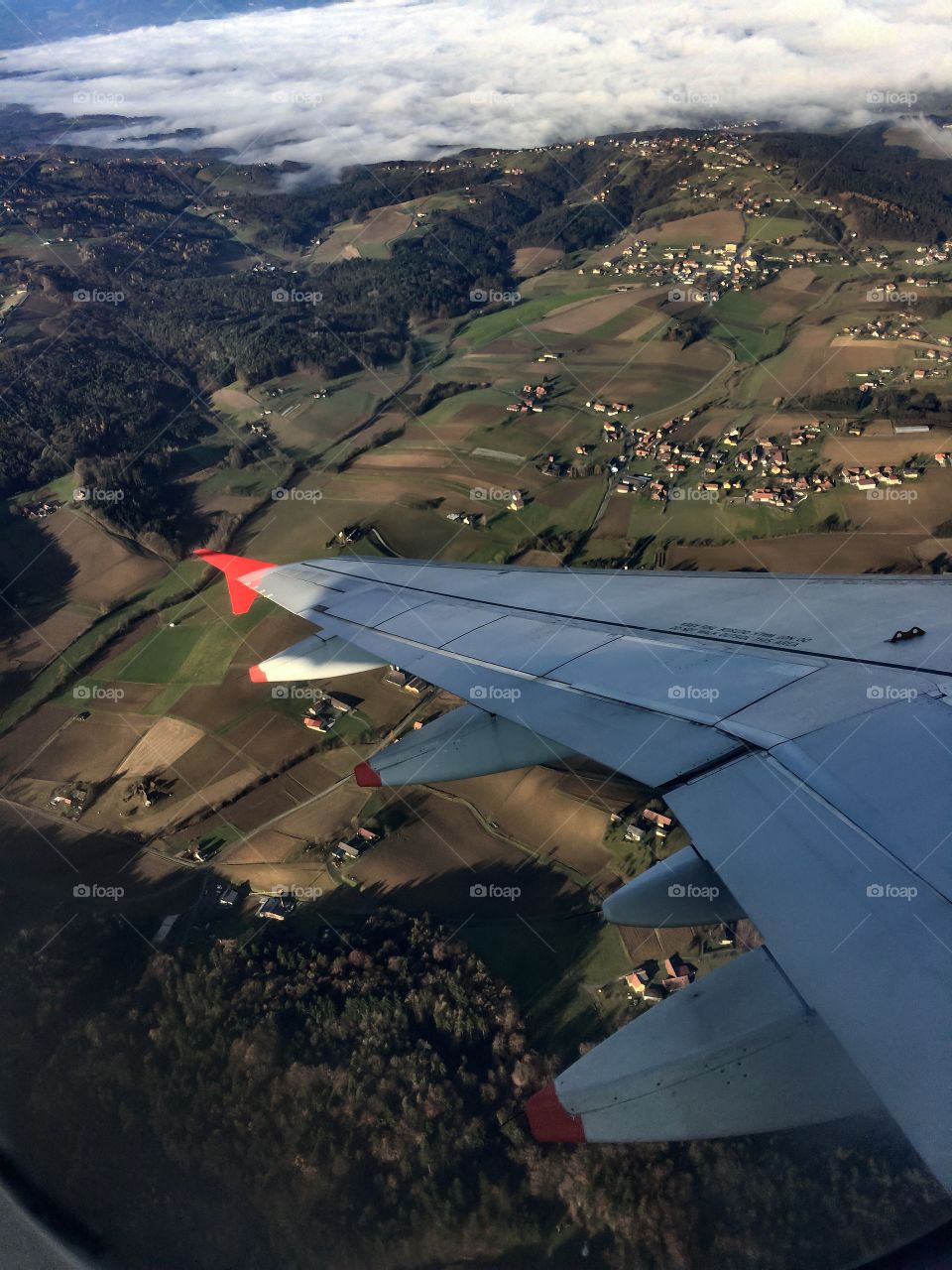 On a way to Frankfurt, flying above Söding-Sankt Joan