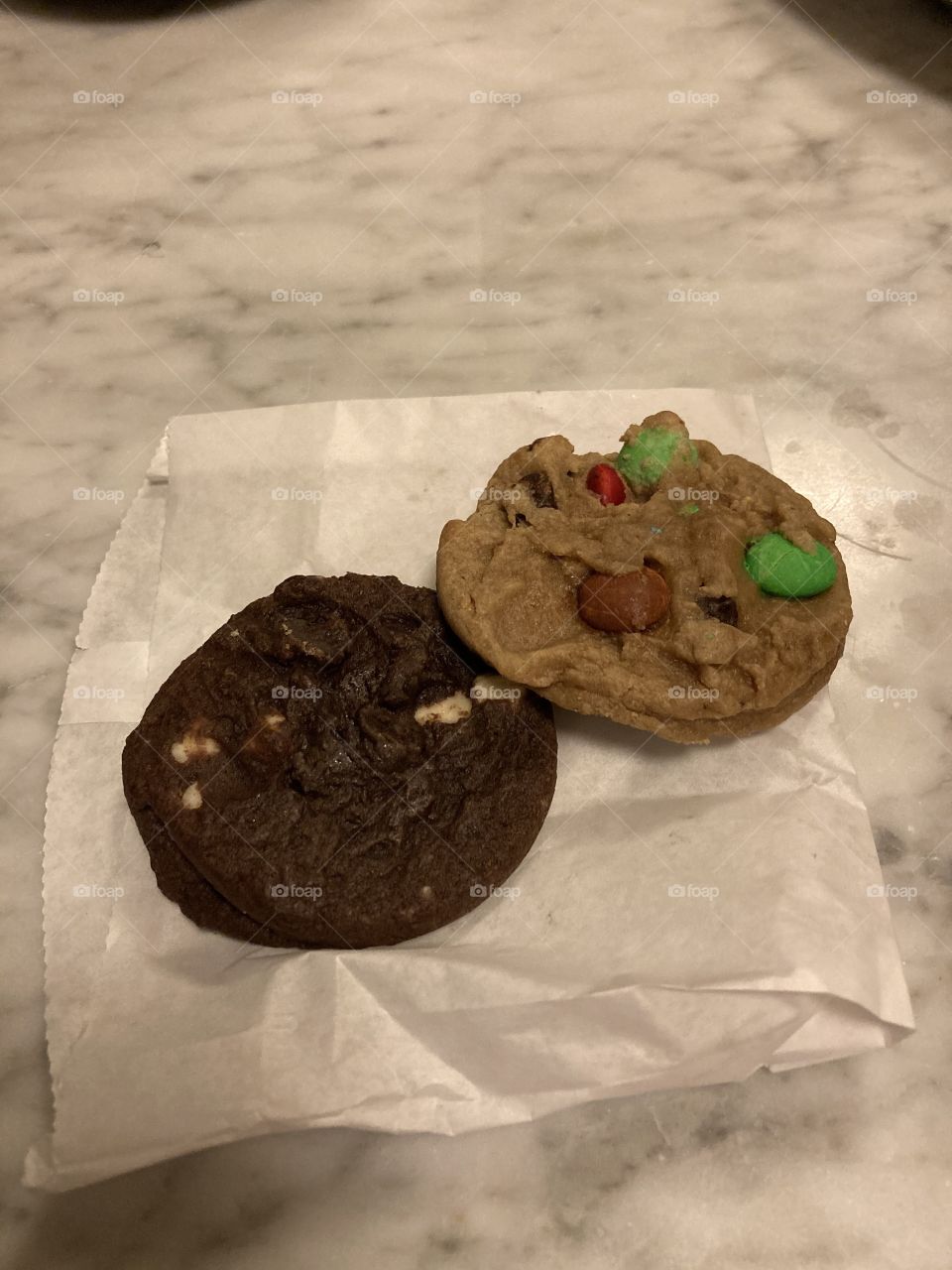 Double chocolate and m&m cookies