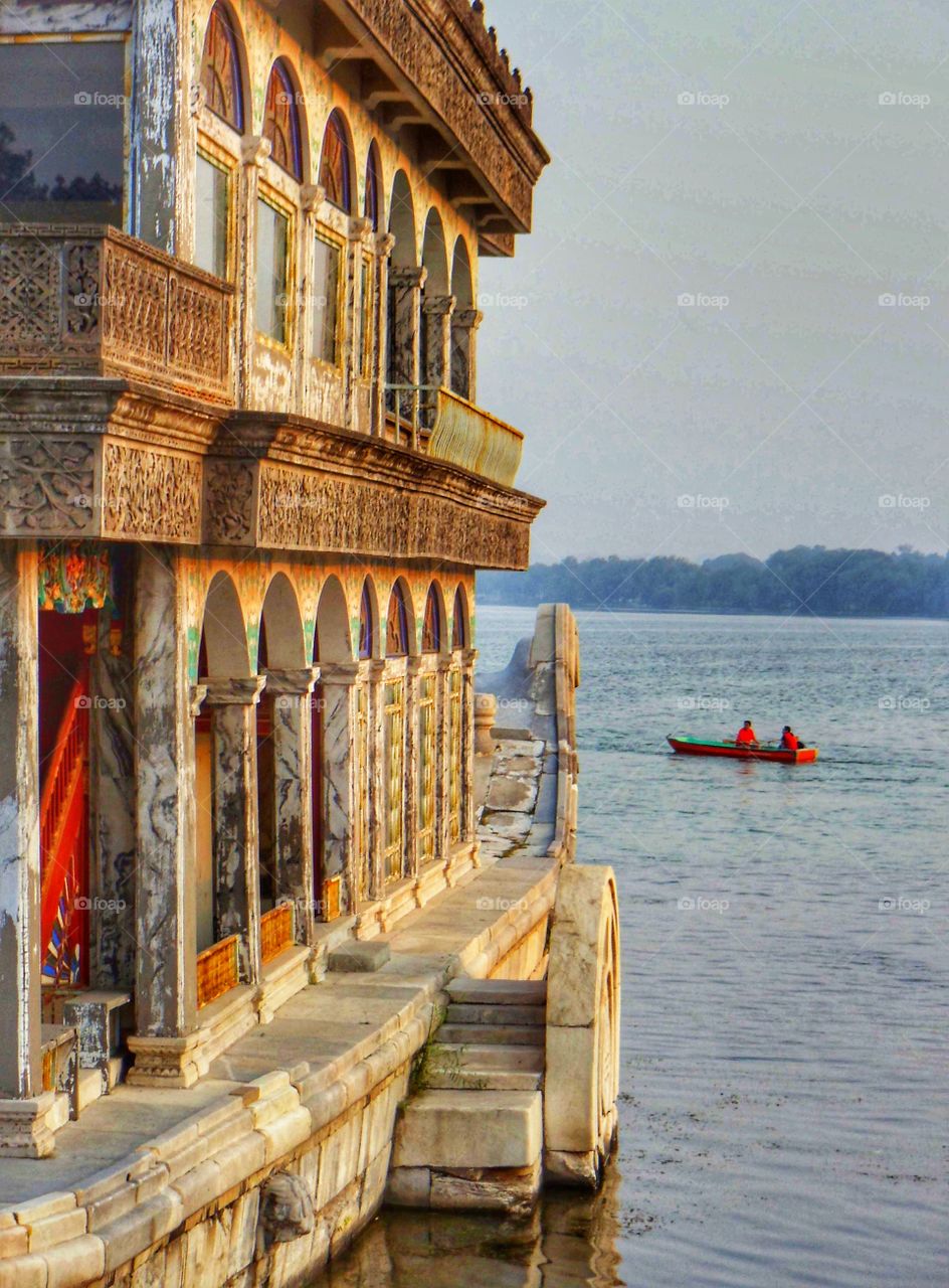 Detail of Marble Boat  — lakeside pavilion at Beijing's Summer Palace