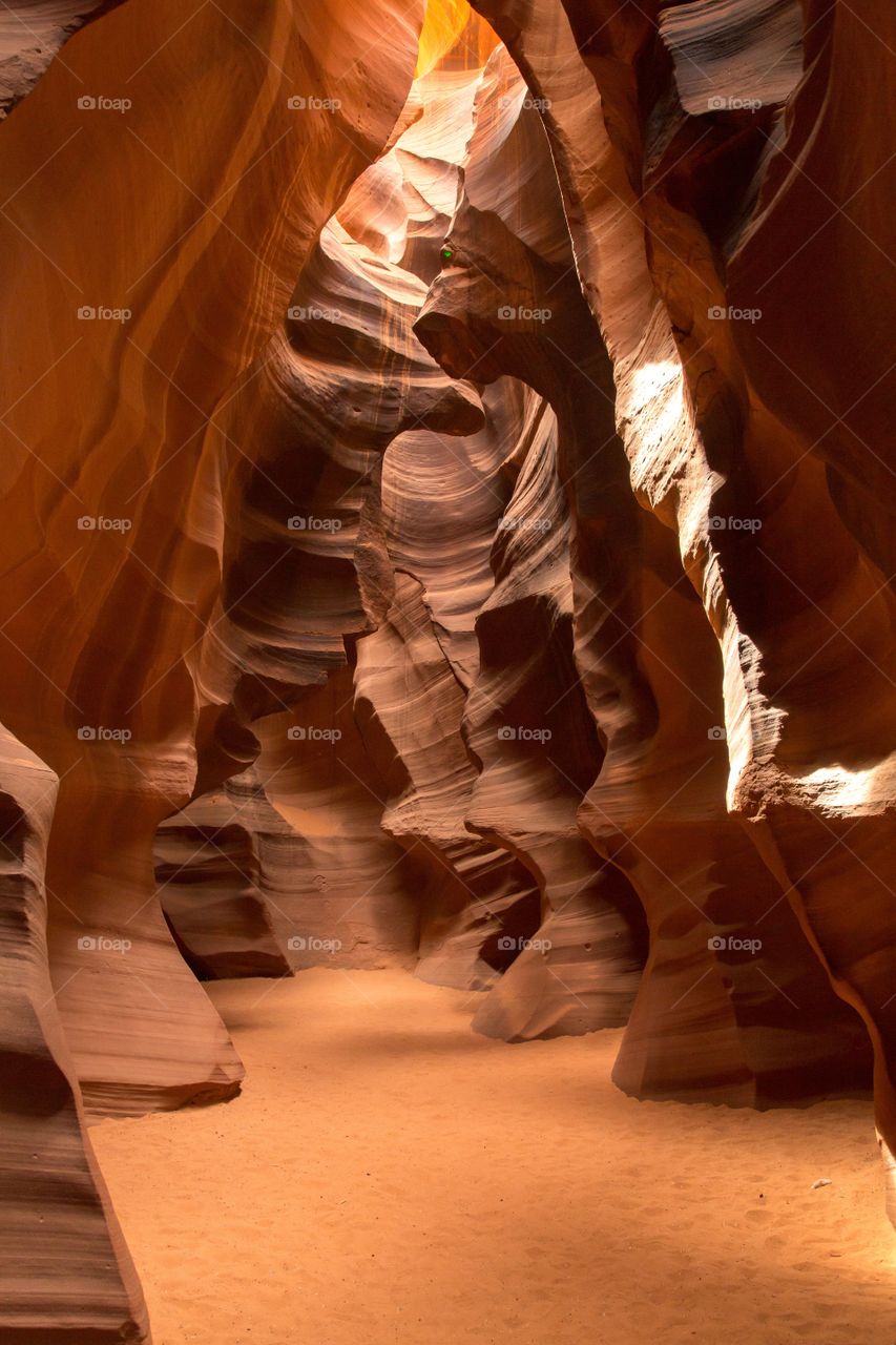 Antilope canyon. Photo from on of the slot canyons in Antilope Canyon. Famous sandstone canyon in Arizona USA 