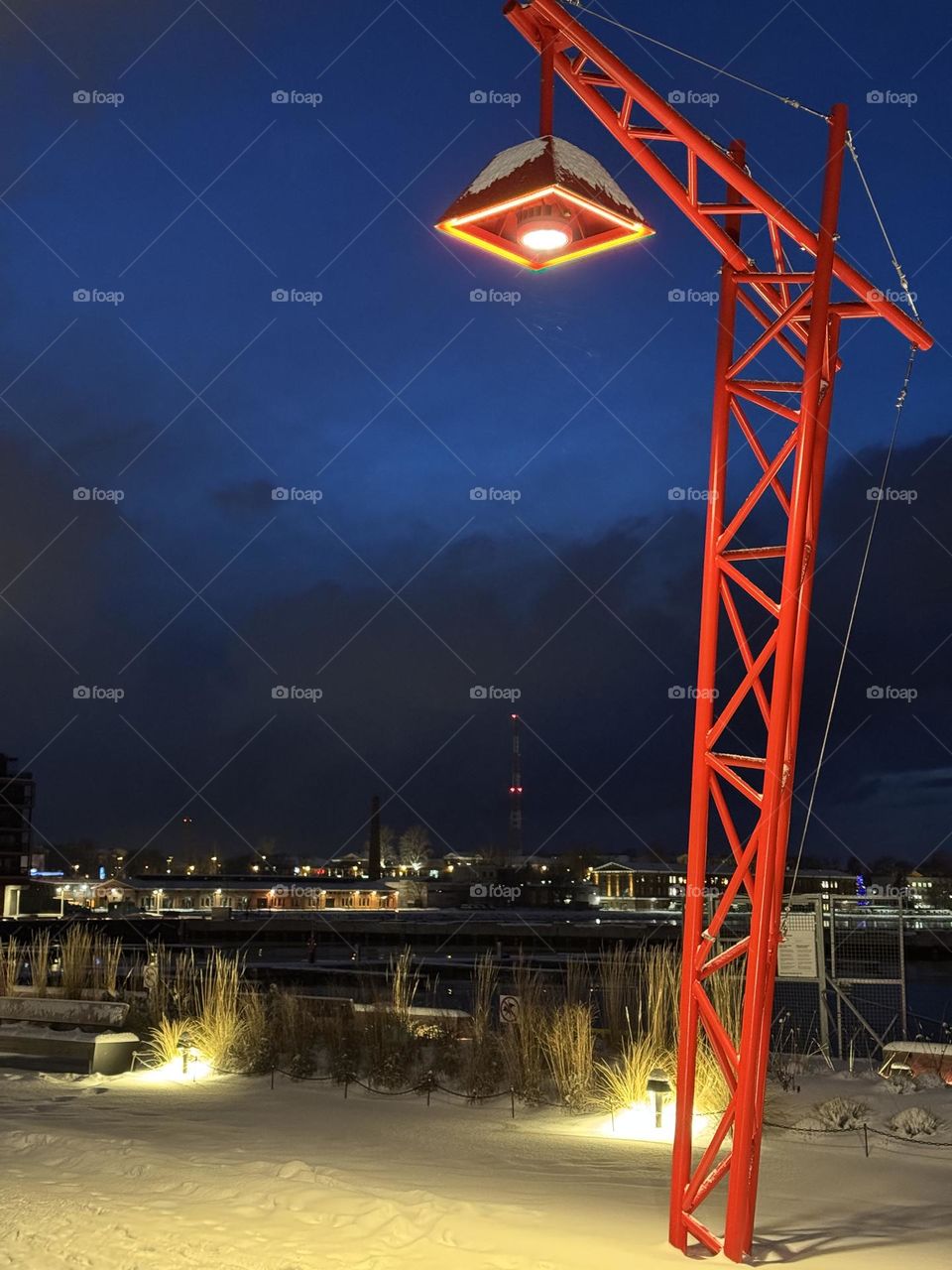 Big red street light 