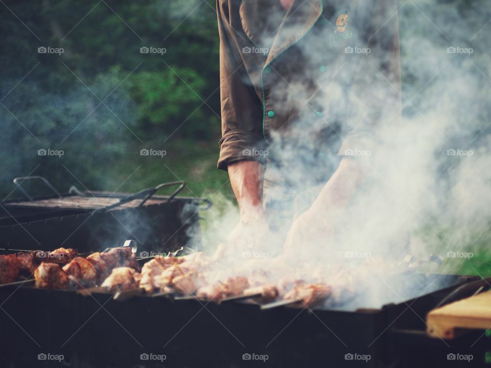 Close-up of grilled meat