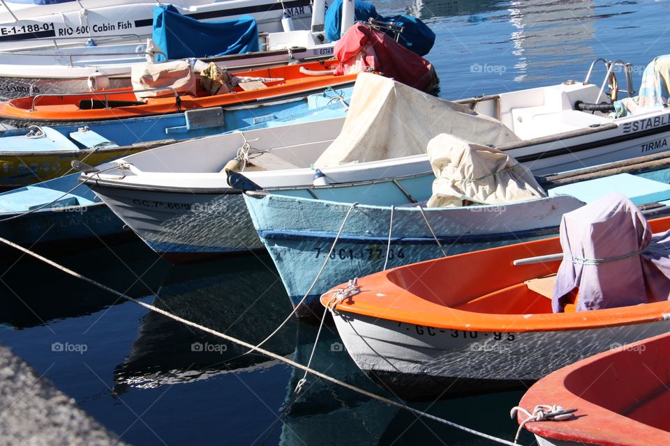 Colourful boats in Puerto Mogan, Gran Canaria