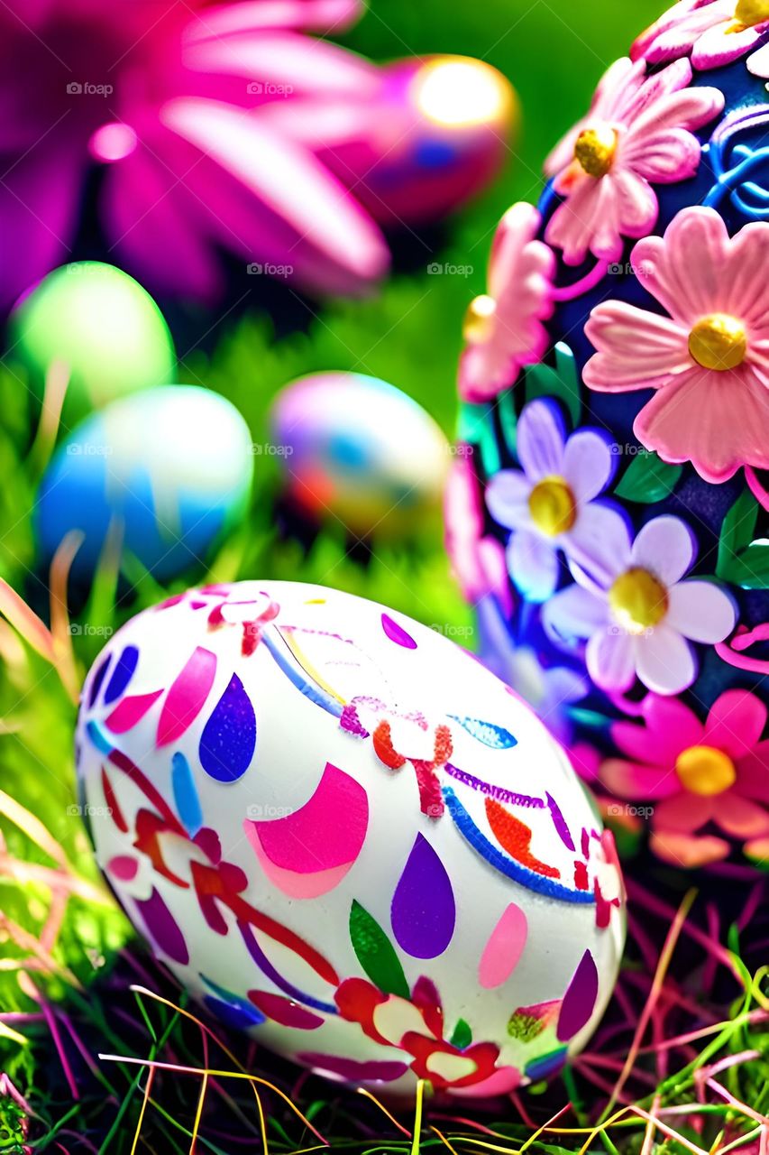 Easter feast, Easter eggs, colored eggs, Spring, Egg