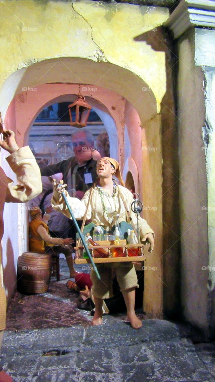 Christmas. Scene  of nativity in the crib at Naples ( Italy ).