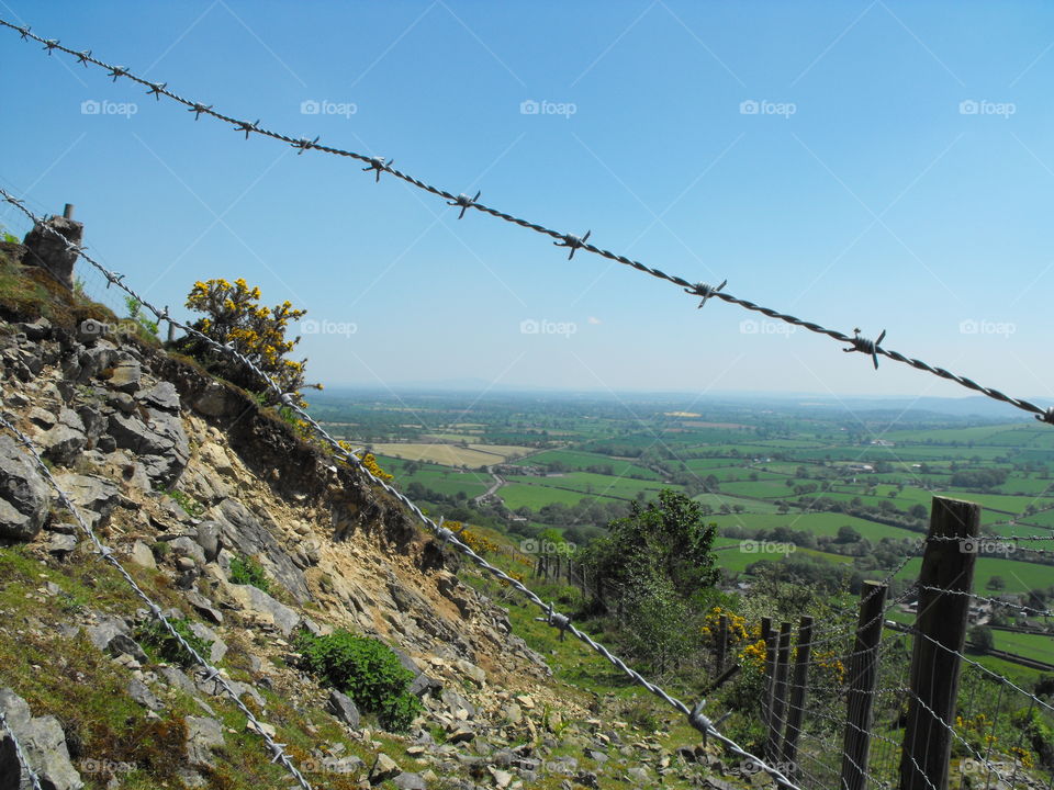 A British  landscape with some barbed wire