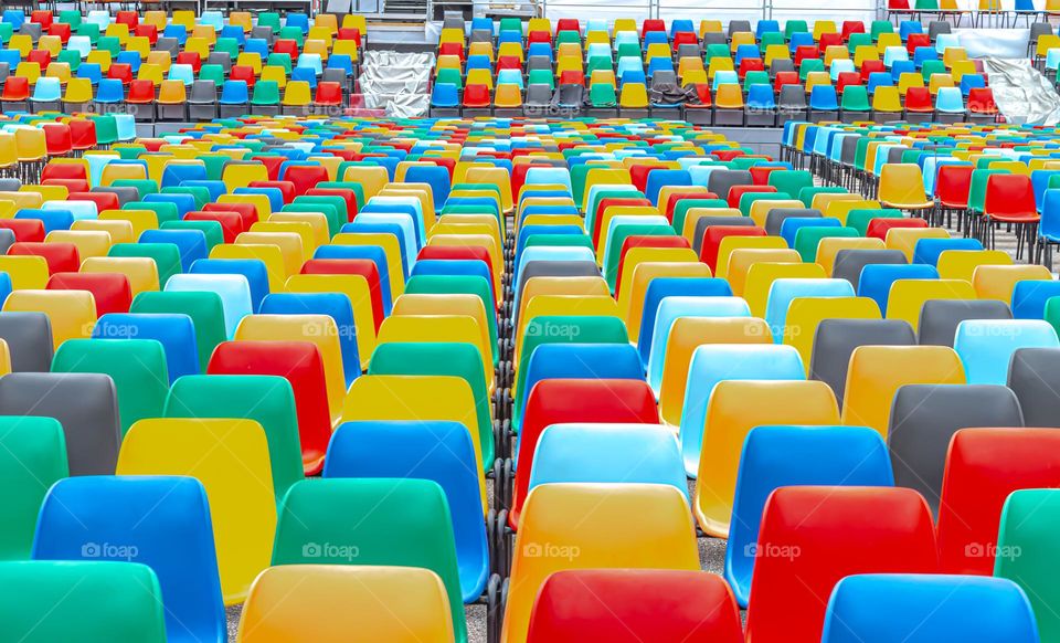 Colorful cinema seats