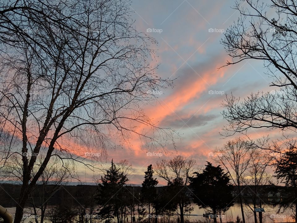 sunset on smith mountain lake