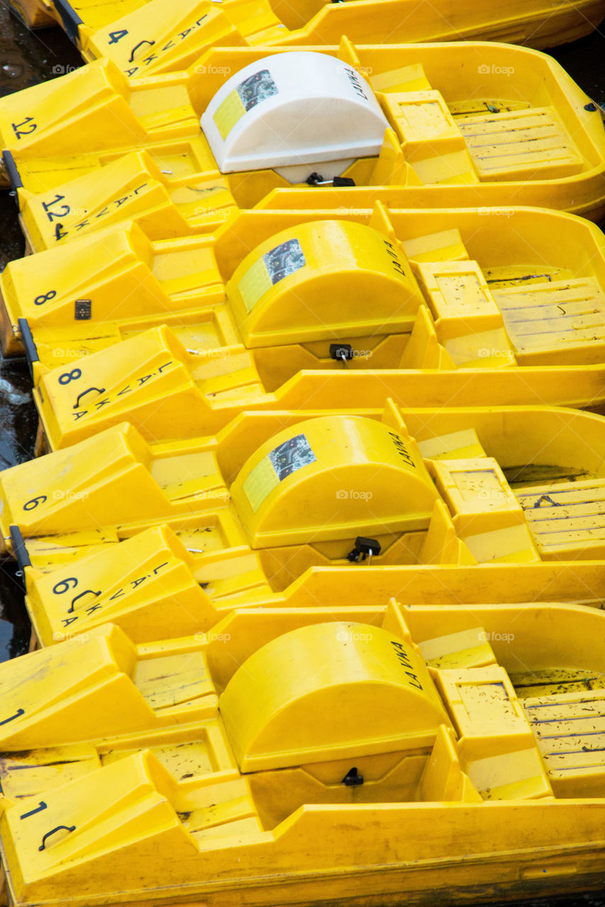 Yellow paddle boats 