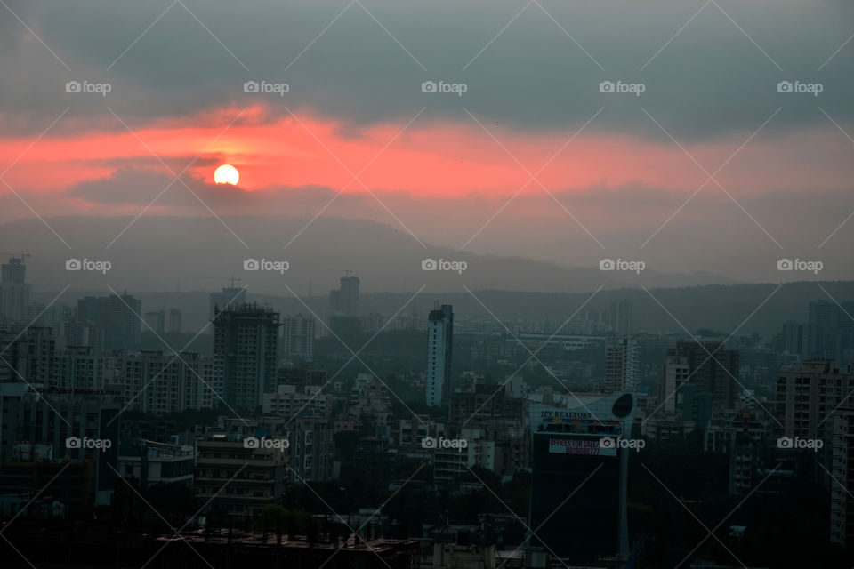 sun set Mumbai India urban place to see