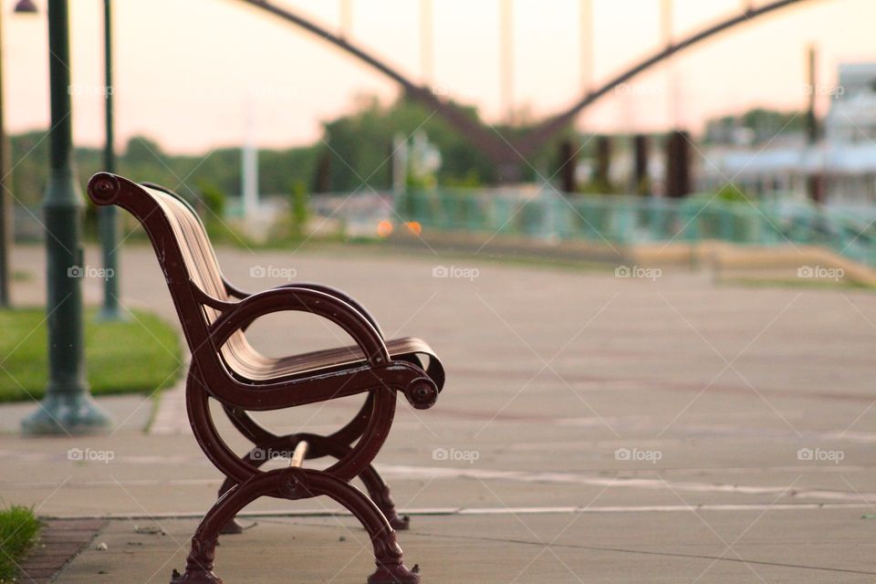 Close-up of empty bench