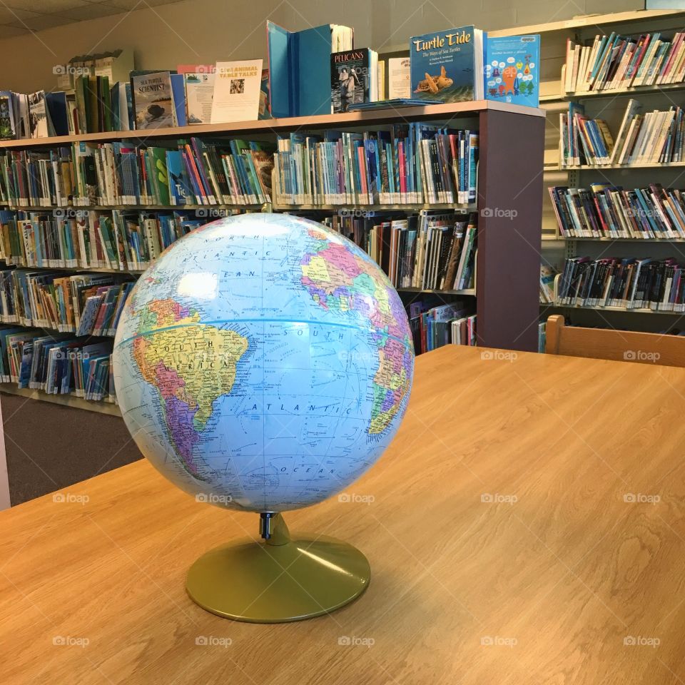 Library and globe