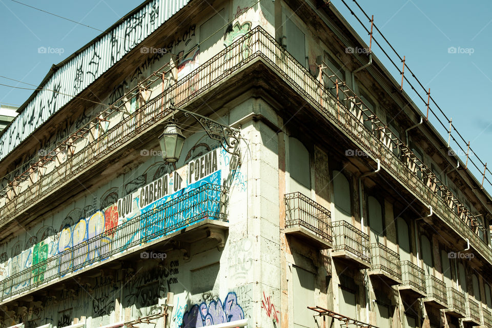 Abandoned building with graffiti