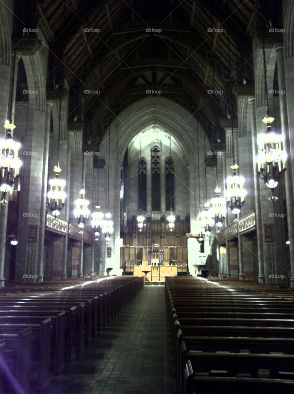 Chicago Cathedral. I love the high arches and solemn atmosphere.