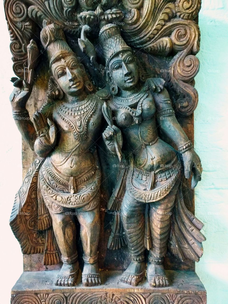 Hindu wood carving