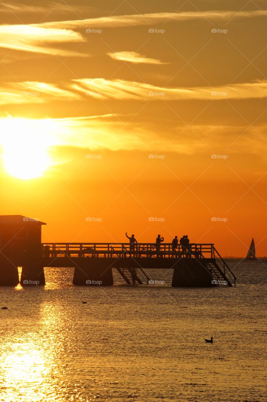 High angle view of sunset