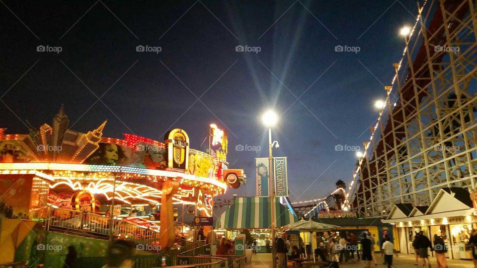 Santa Cruz boardwalk night light