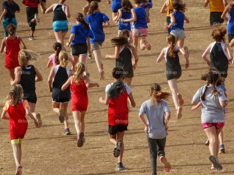 Girls Running Cross Country
