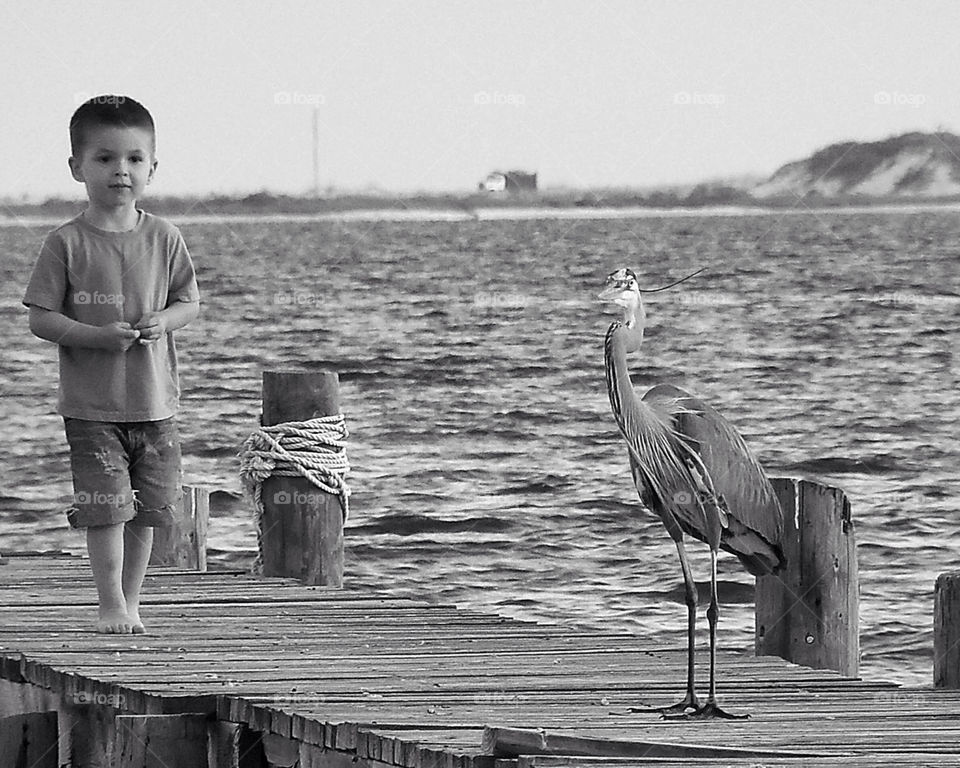 Aiden and "Bobby" the bird (which he named) at our house in Florida.