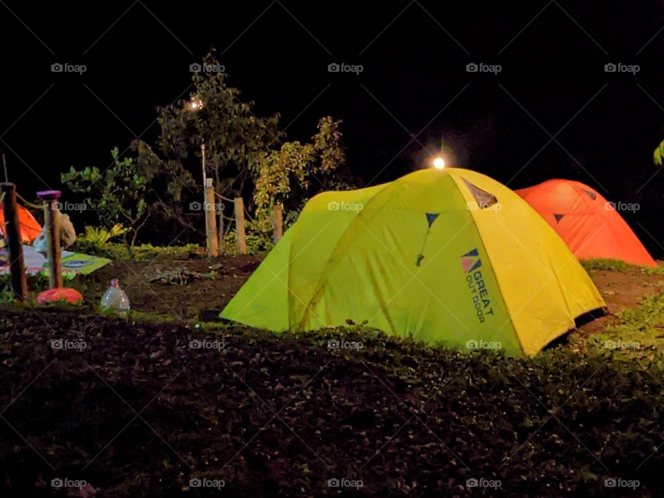 camping on the hill