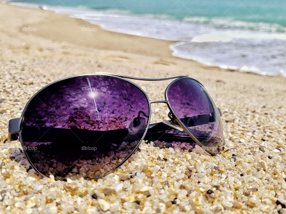Sunglasses on the beach