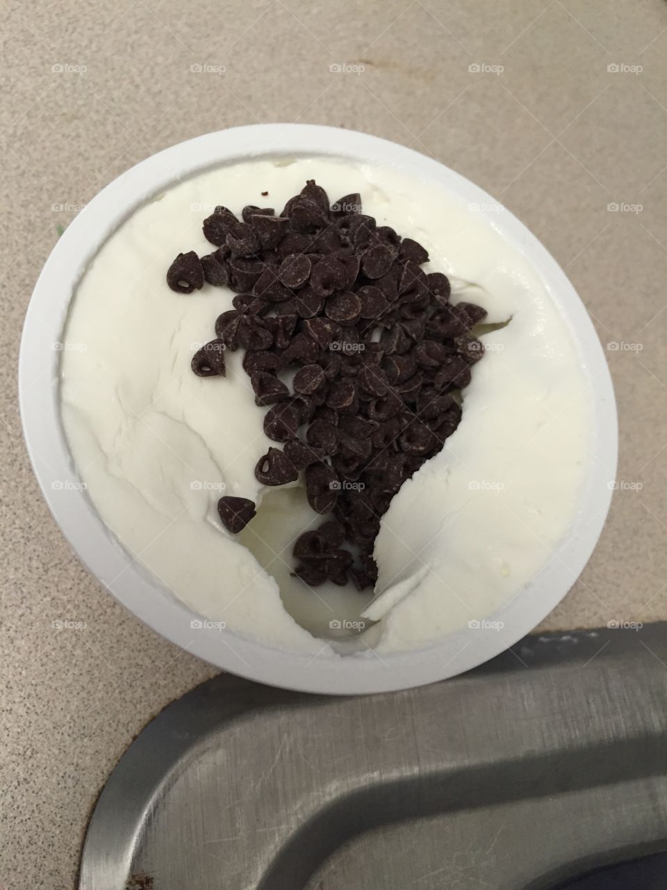 Cascade of chocolate in my yogurt