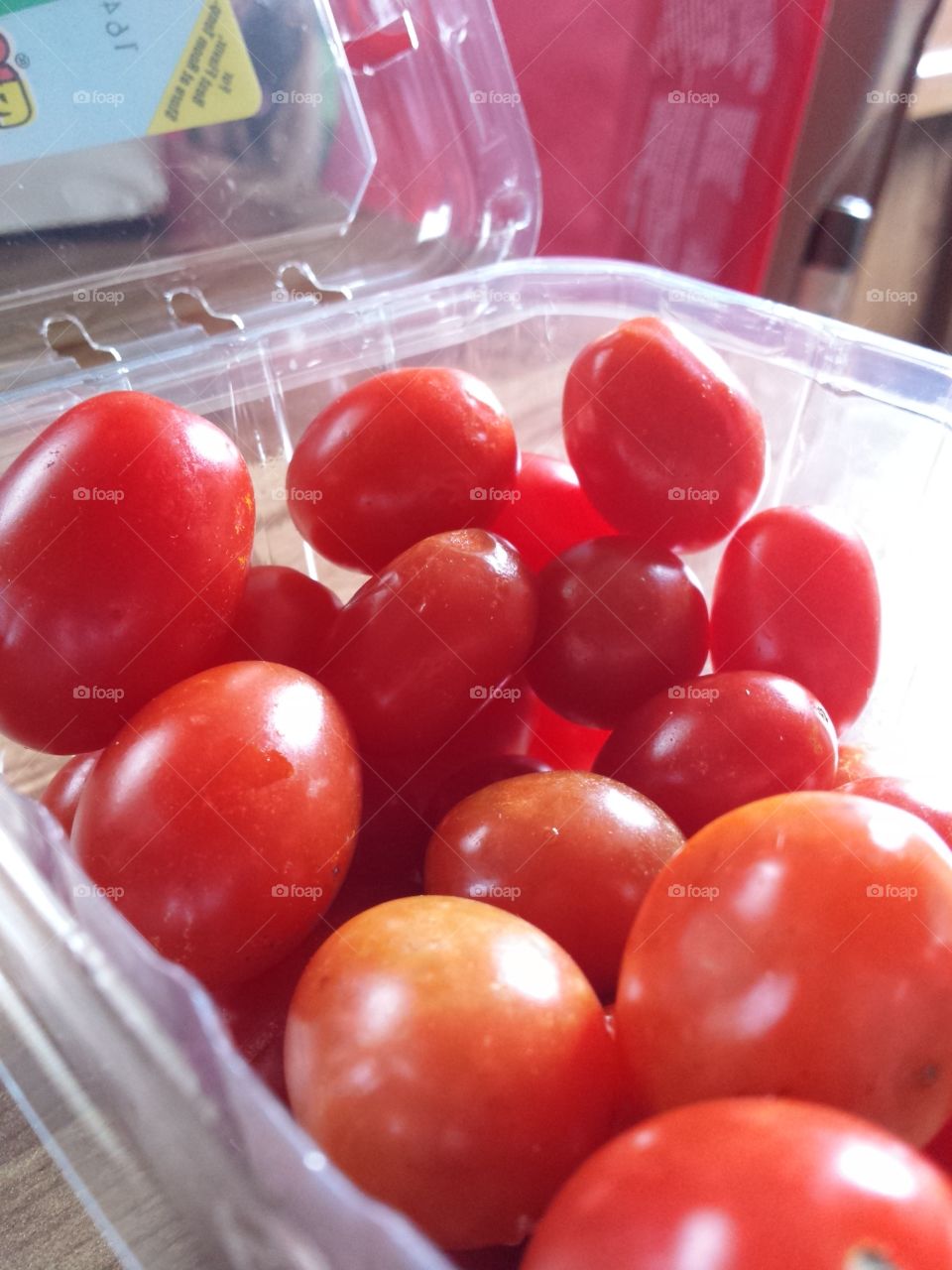 Cherry tomatoes up close.