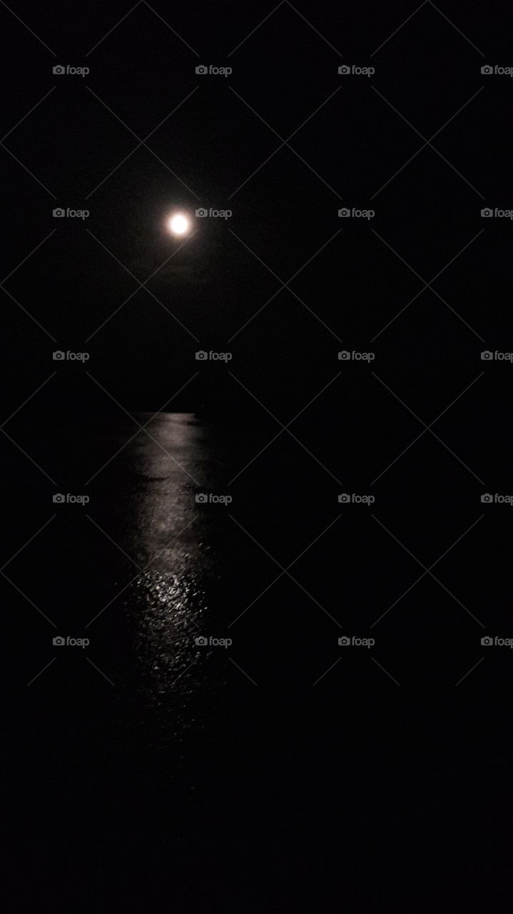 moon in black.moon light in river.black river.moon shadow.