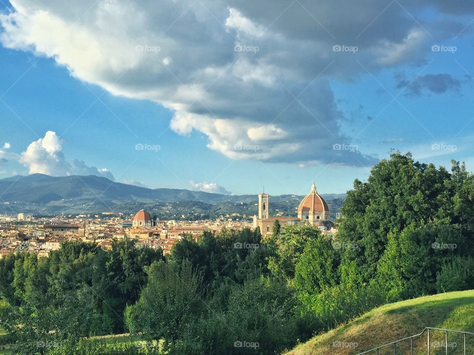 Florence cathedral in the distance 