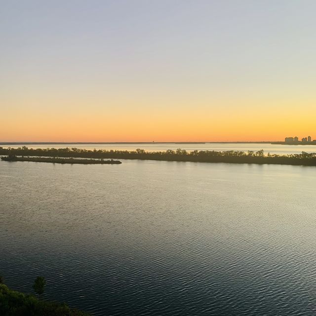 Sunset on St.Lawrence river, Montreal, Quebec, Canada 